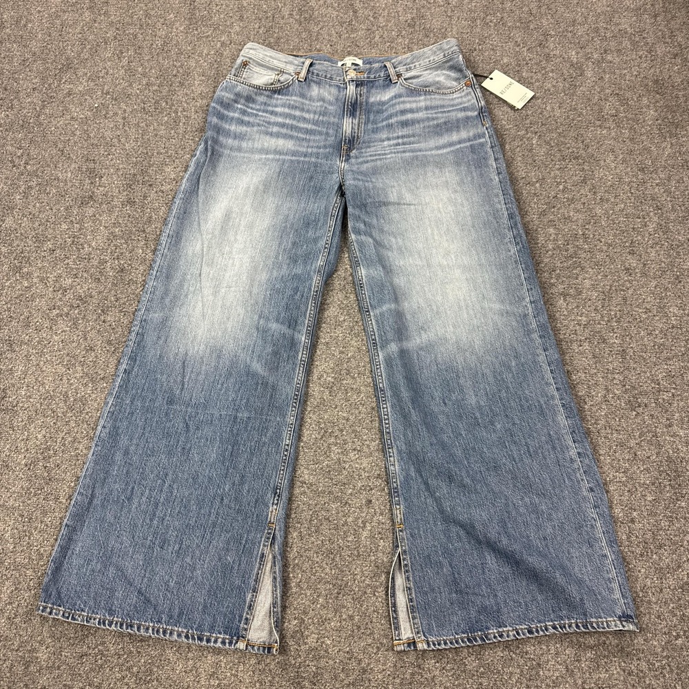 RE/DONE Jeans Womens 30 Light Wash 70s Ultra High Rise Stove Pipe Wide Leg